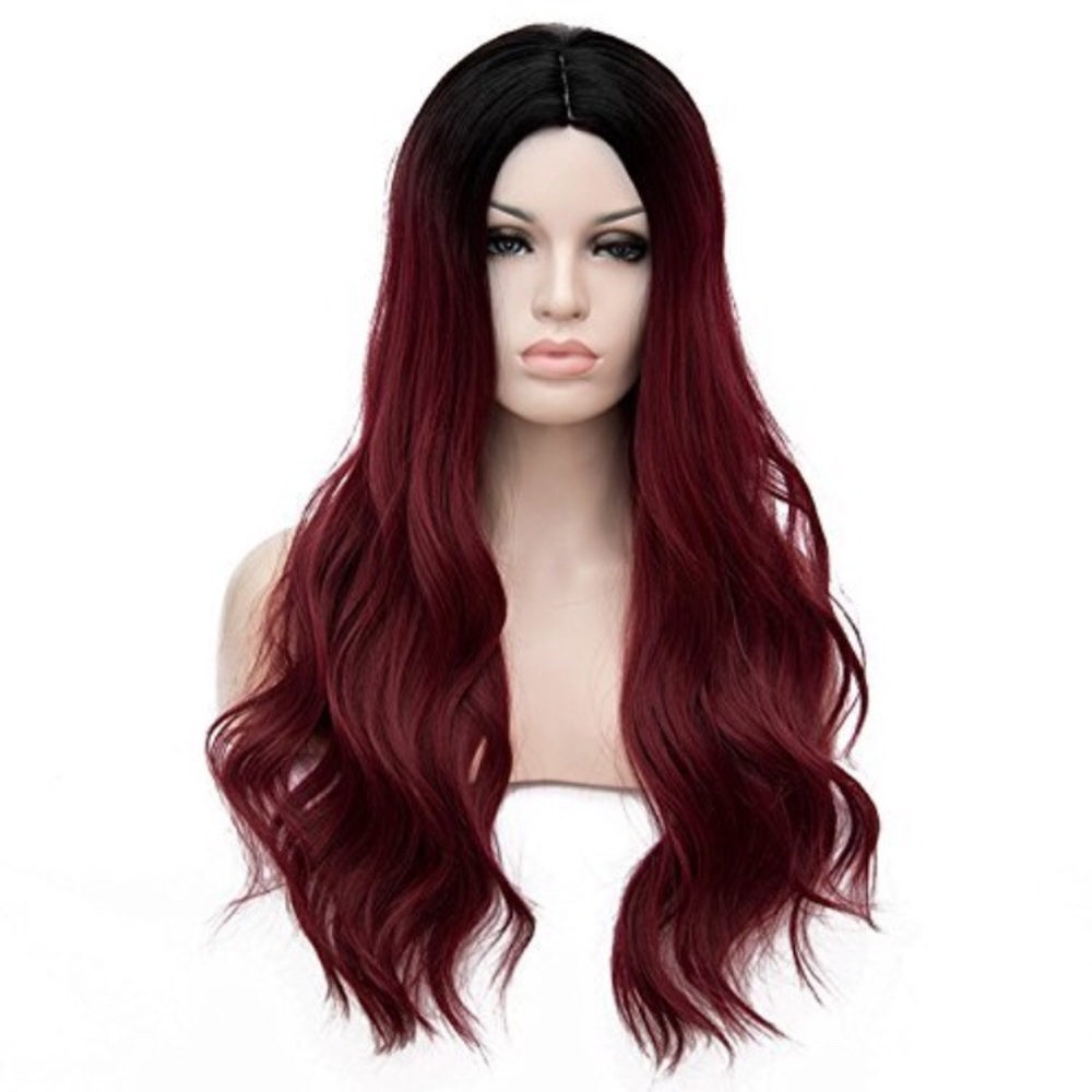 Ombré Wine Red Synthetic Wig